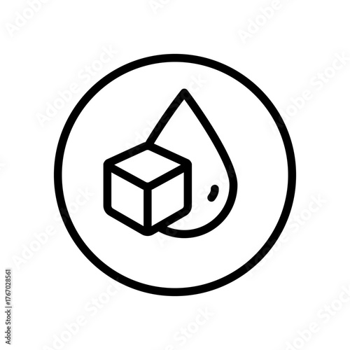 Droplet of blood with pieces of sugar simple logo. Blood sugar level outline icon. Diabetes management and health tracking vector symbol.