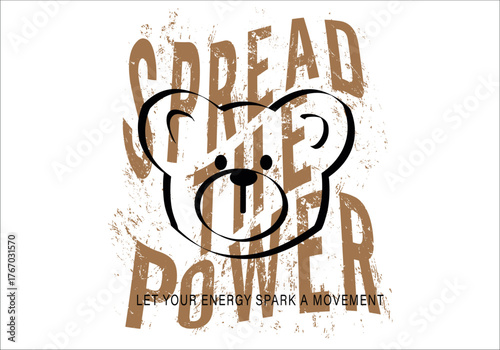  hand drawn design teddy bear and graffiti style