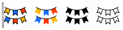 Flag Garland icon. Garland decoration set