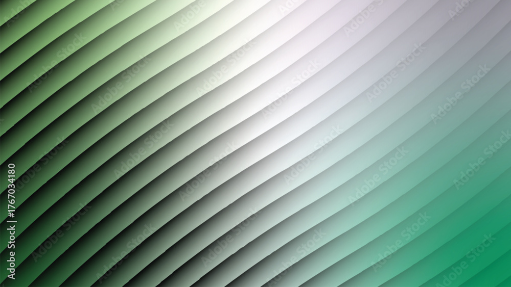 Obraz premium Abstrack vector background design, A diagonal gradient pattern with parallel lines transitioning from green to white smoothly