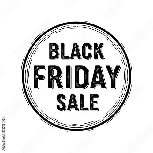 Black Friday Sale Engraved Stamp, Promotional Badge
