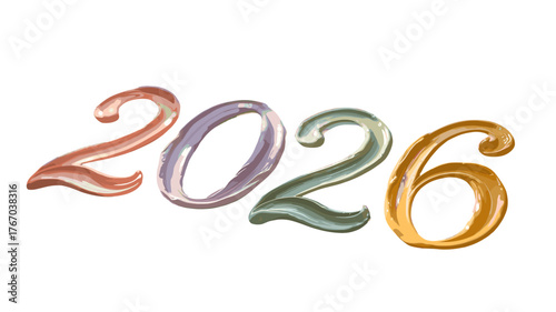 The colorful number 2026 representing the future.