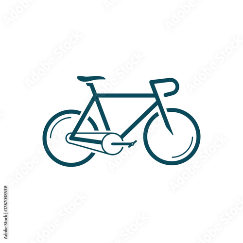 Iconic blue bicycle illustration representing healthy lifestyle and sustainable transport options for urban commuting and recreational cycling
