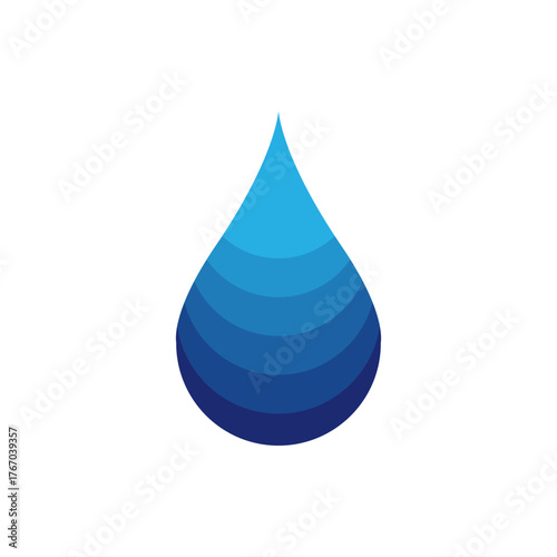 Abstract blue water drop graphic representing purity and liquid refreshment
