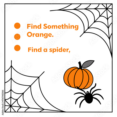 Halloween find something orange and spider game