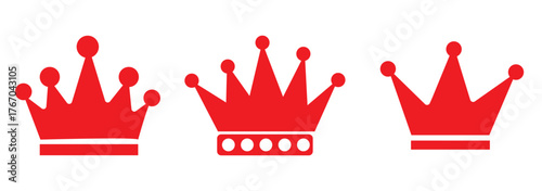 Crowns icon set. Black crown symbol. Vector illustration. EPS 10