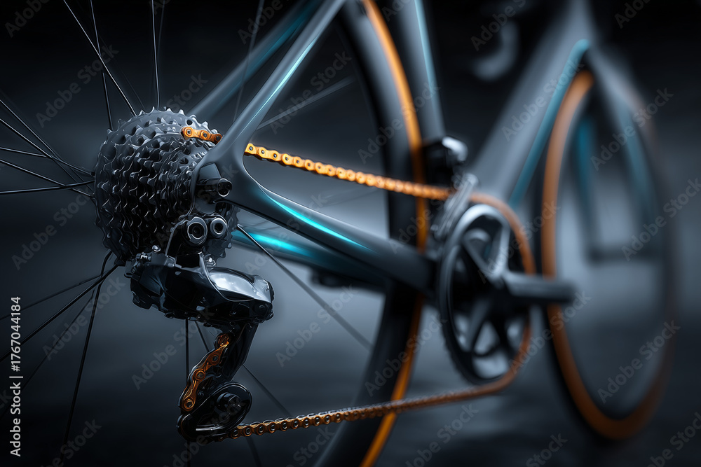 Fototapeta premium A modern bicycle focusing on the gear.