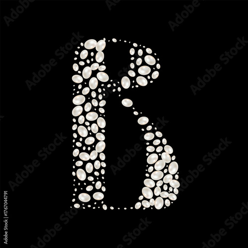 Capital Letters B of English alphabet. luxury and elegant font glamour french style