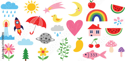 Cute and Colorful Vector Graphics Collection for Creative Projects