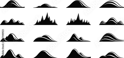 Silhouette Mountains Nature Vector Illustration for Landscapes and Outdoor Designs