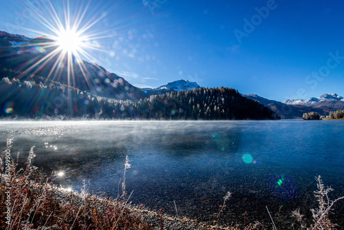 Herbst im Engadin in Graubünden in der Schweiz