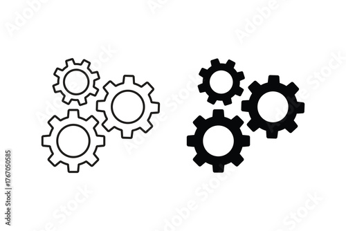Gear icon. Setting symbol. Cogwheel vector icon. Gear symbol.