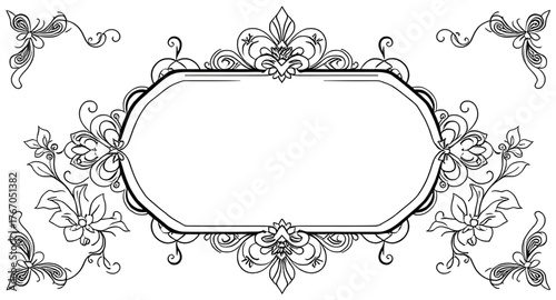vintage, drawn, border, design, vector, illustration, decorative, frame, ornate, elegant, classic, floral, foliage, leaves, flourish, hand-drawn, artistic, stylish, retro, old-fashioned, minimal, mode