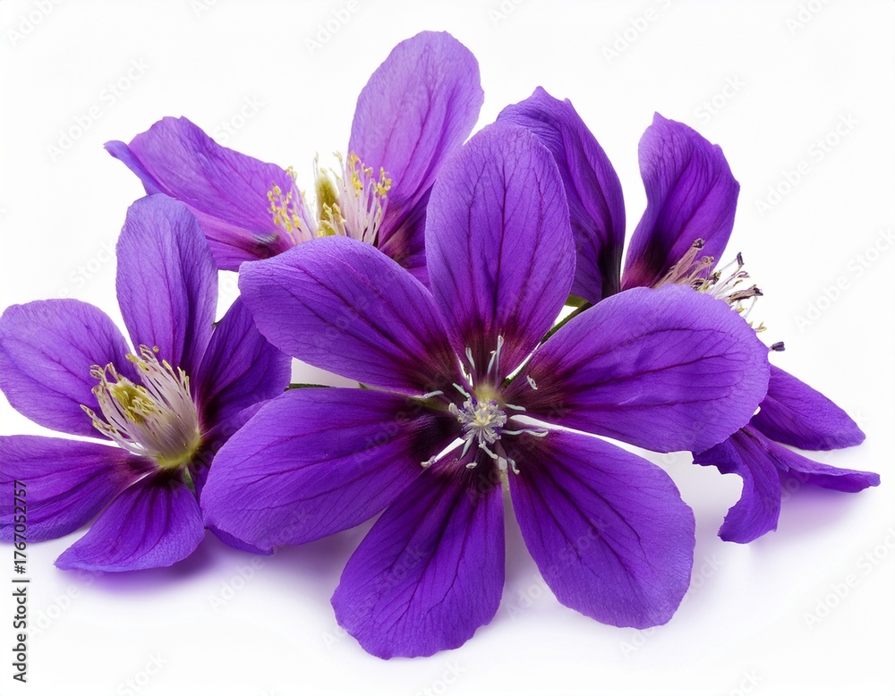 Obraz premium purple flowers cutout isolated on white background