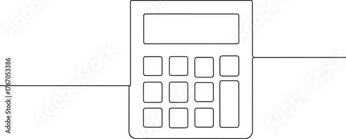 Calculator Busines one continuous line art, Vector illustration, One line art, Line art graphic style