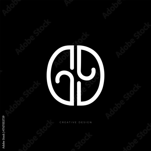 Coffee bean letter branding GG logo
