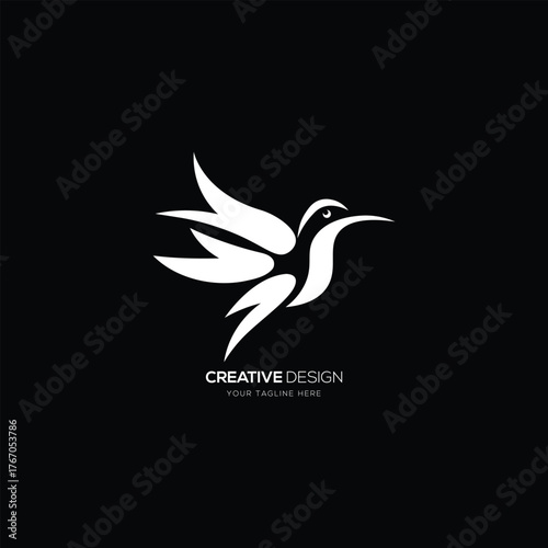 Creative bird silhouette branding logo