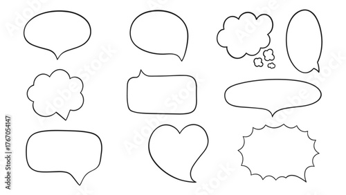 Hand Drawn Speech Bubble and Chat Cloud Vector Collection