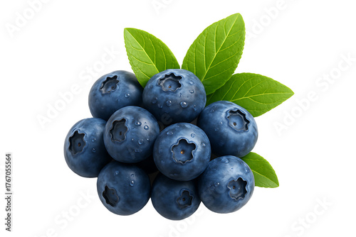 Wallpaper Mural Fresh blueberries with green leaves macro closeup isolated on black background juicy organic fruit antioxidant healthy berries blue natural sweet freshness diet concept vivid detail photography Torontodigital.ca
