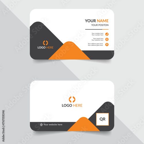 Corporate business card template vector design with creative elements and professional layout	