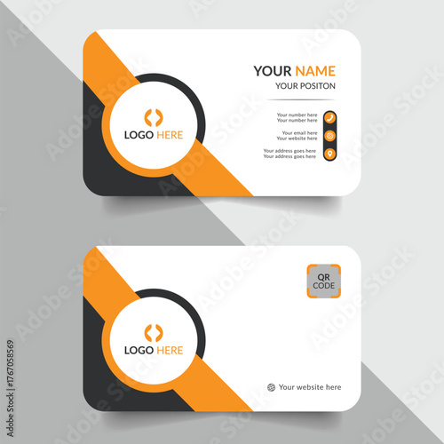 Corporate business card template vector design with creative elements and professional layout	