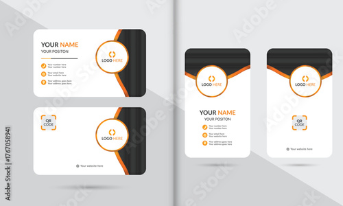 Corporate business card template vector design with creative elements and professional layout	