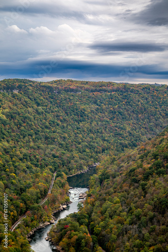 new river gorge bridge national park in peak fall, West Virginia