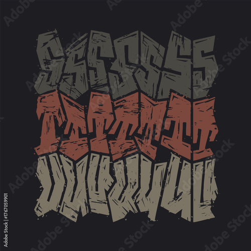 Vector font set in rough handmade graffiti style