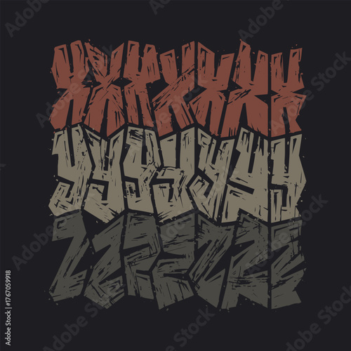 Vector font set in rough handmade graffiti style