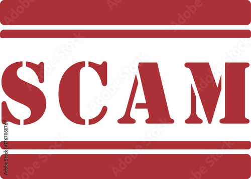 Scam icon | Scam | Scam stamp stamp isolated on white background perfect for warnings and fraud prevention