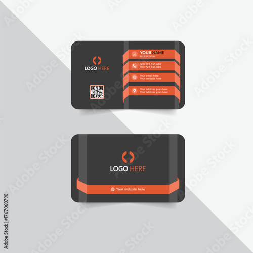 Corporate business card template vector design with creative elements and professional layout	