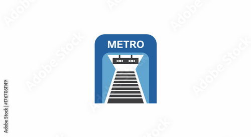 Modern metro train icon design for urban transport systems