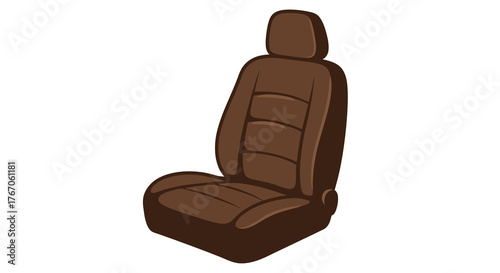 Stylish car seat in dark brown elevates vehicle interior design