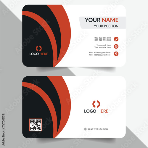Corporate business card template vector design with creative elements and professional layout	