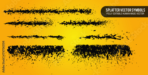 Splatter Vector, Fully Editable Vector of Splatter Icons, Multiple Icons of Splatter