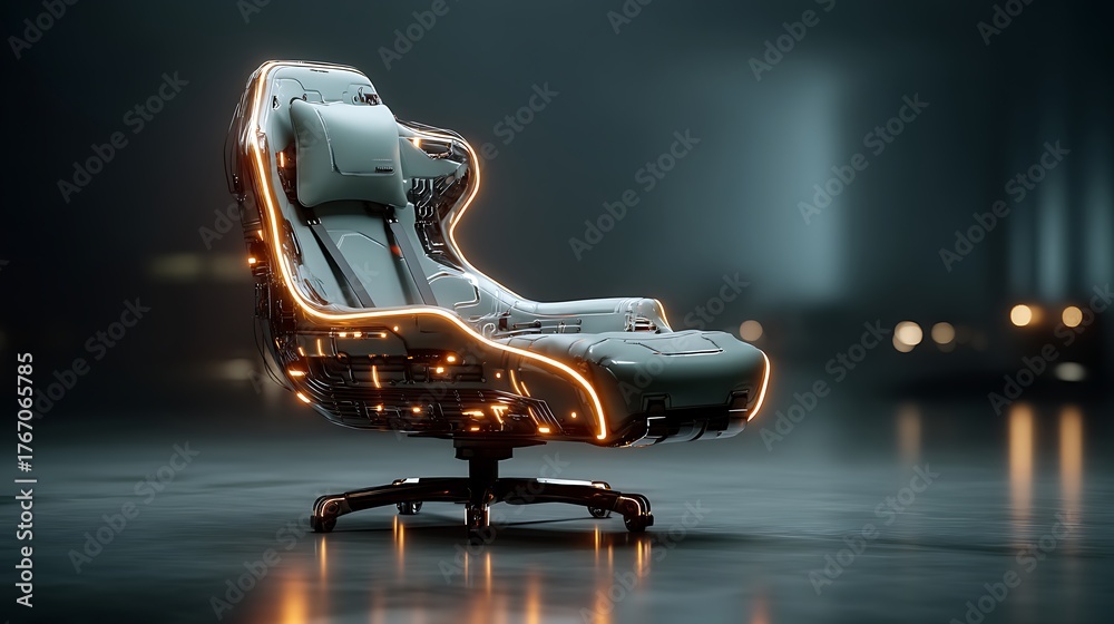 Fototapeta premium Modern cyberpunk gaming seat high resolution image
