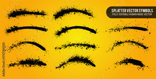 Splatter Vector, Fully Editable Vector of Splatter Icons, Multiple Icons of Splatter