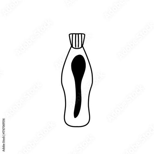 Shampoo Bottle Line Drawing Illustration