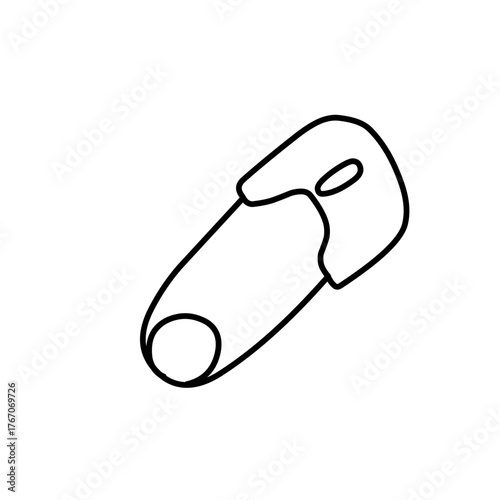 Safety Pin Line Art Icon