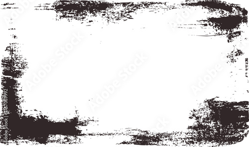 Distressed grunge border texture overlay black