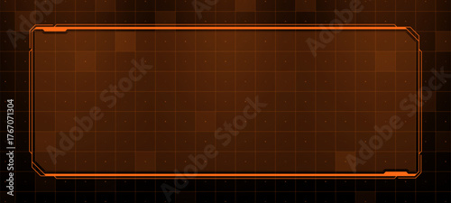 Rectangular hud vector display with grid background for information visualization concept. Futuristic user interface element for digital technology design.