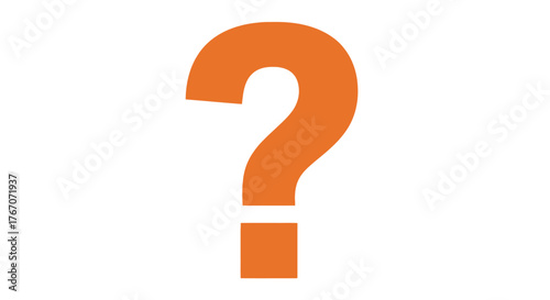 Bold orange question mark symbol on a clean white background, representing inquiry and curiosity