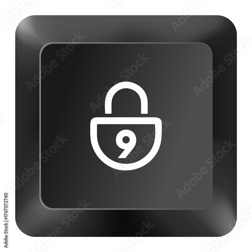 Фотография Keyboard num lock button sign symbol icon 3d black