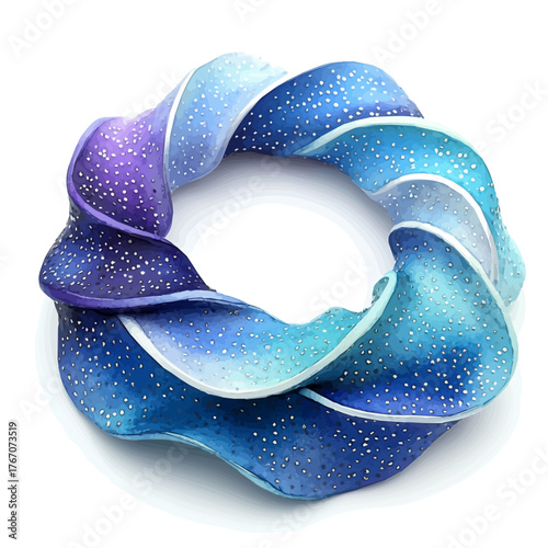 Torque Necklace, watercolor drawing vector, isolated on a white background.