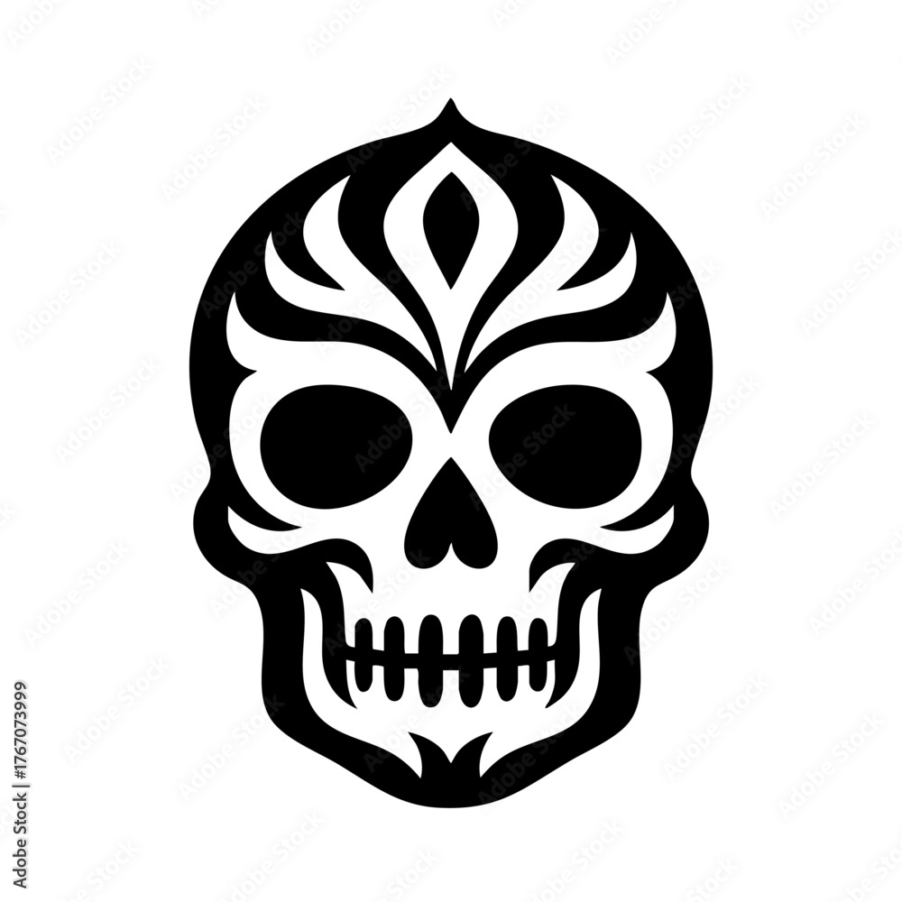 Obraz premium tribal_skull_icon_minimalist_vector