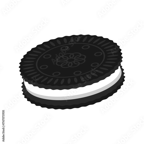 Black Cookies Biscuit Chocolate Vector 