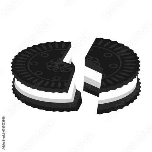 Black Cookies Biscuit Chocolate Vector 