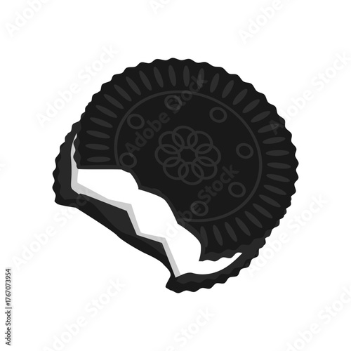 Black Cookies Biscuit Vector 