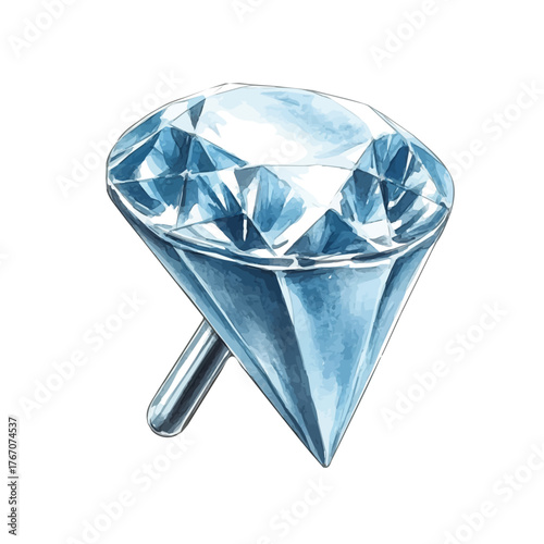 watercolor of Titanium Labret Stud, vector, isolated on a white background.