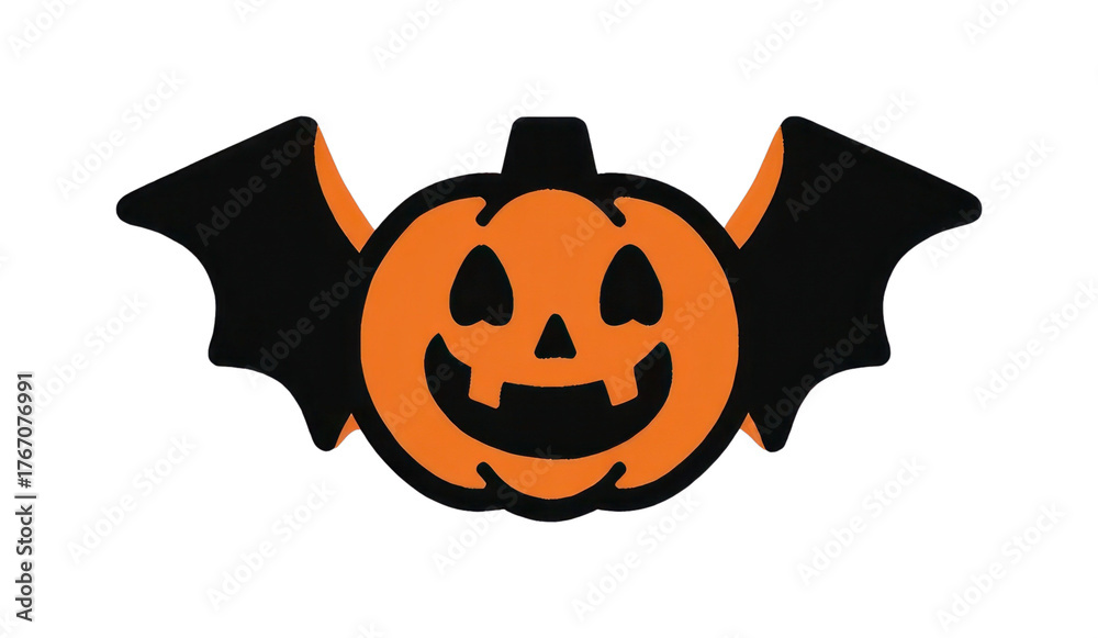 Fototapeta premium PNG Black wings halloween orange design.